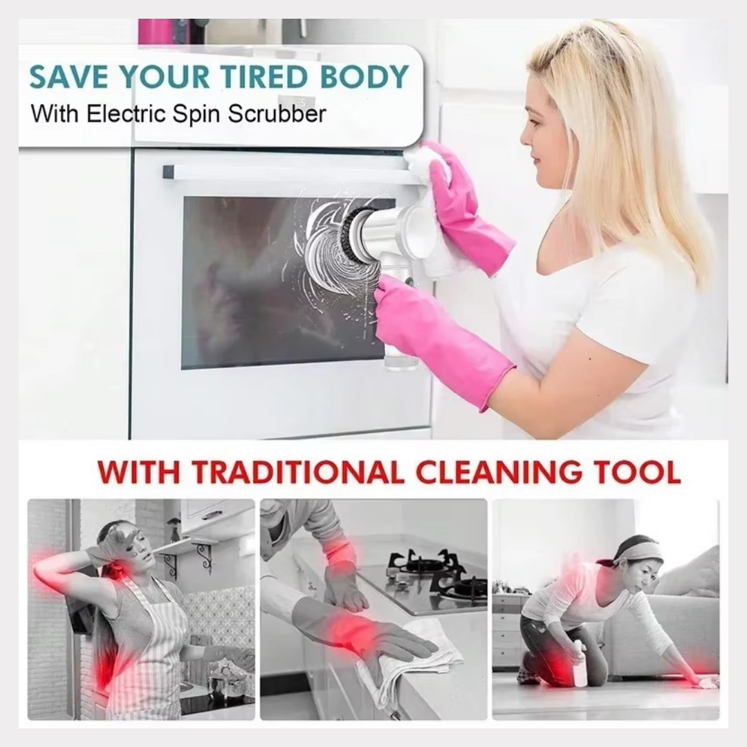 5-in-1 Electric Rotating Brush: Multifunctional, Waterproof, USB Rechargeable, and Replaceableeable